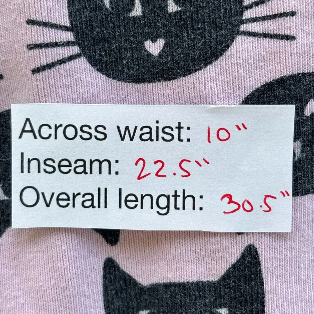 Hanna Andersson Girls Size 8 Black Cat Organic Cotton Pajama Set Pink Halloween
